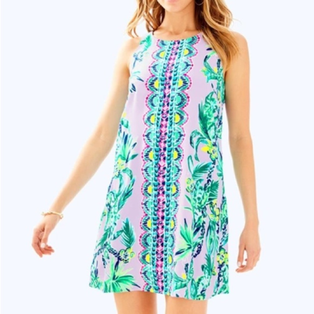 Lilly Pulitzer Jackie Shift Dress in Light Lilac Verbena Its Impawsible